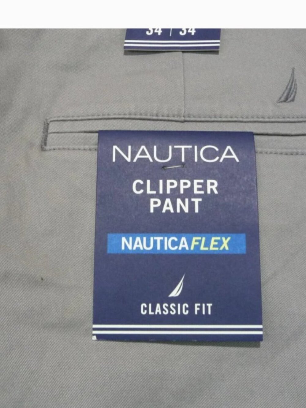NAUTICA FLEX CLIPPER CHINO PANTS GRAY - Picture 10 of 11
